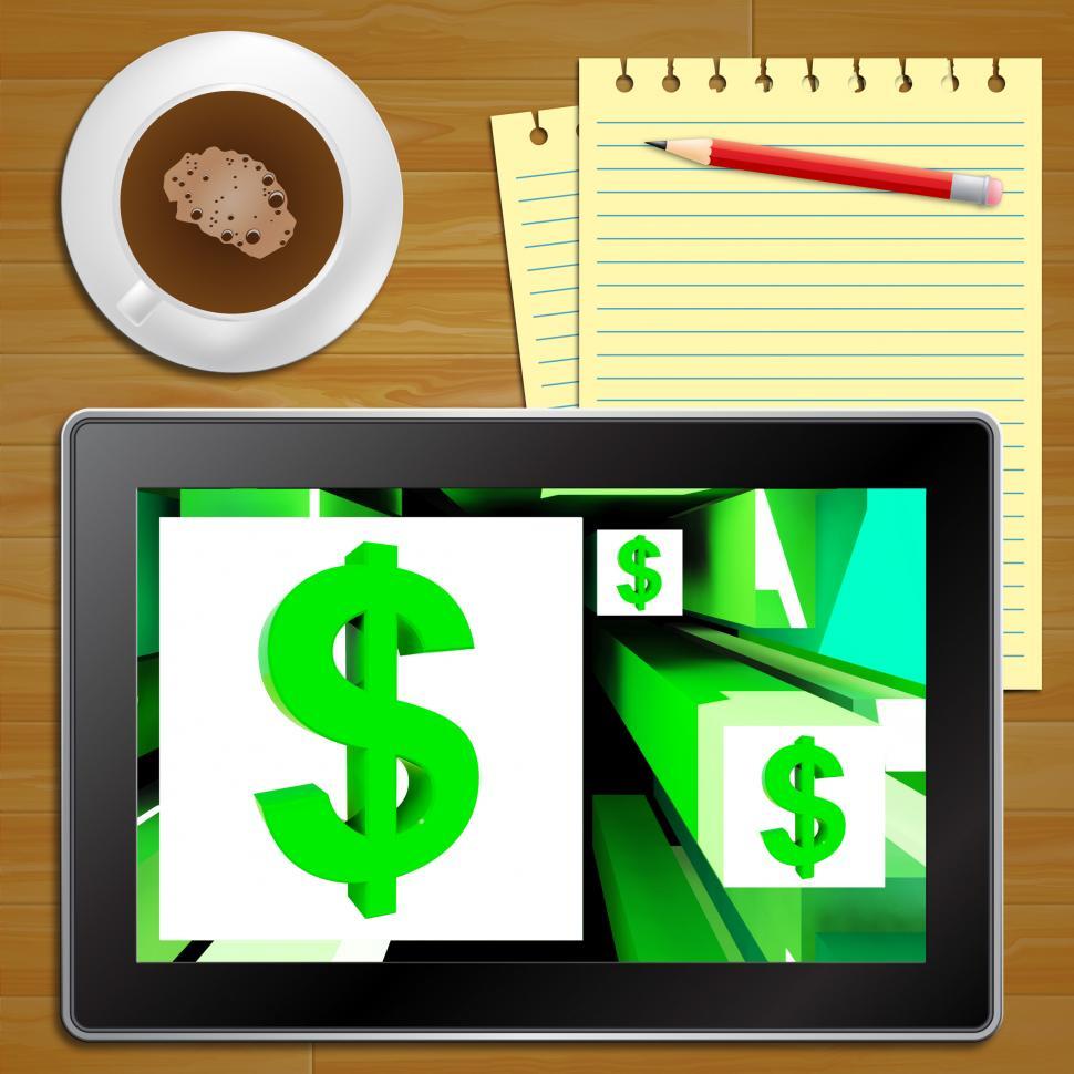 Free Image of Dollar Symbol On Cubes American Earnings Tablet 