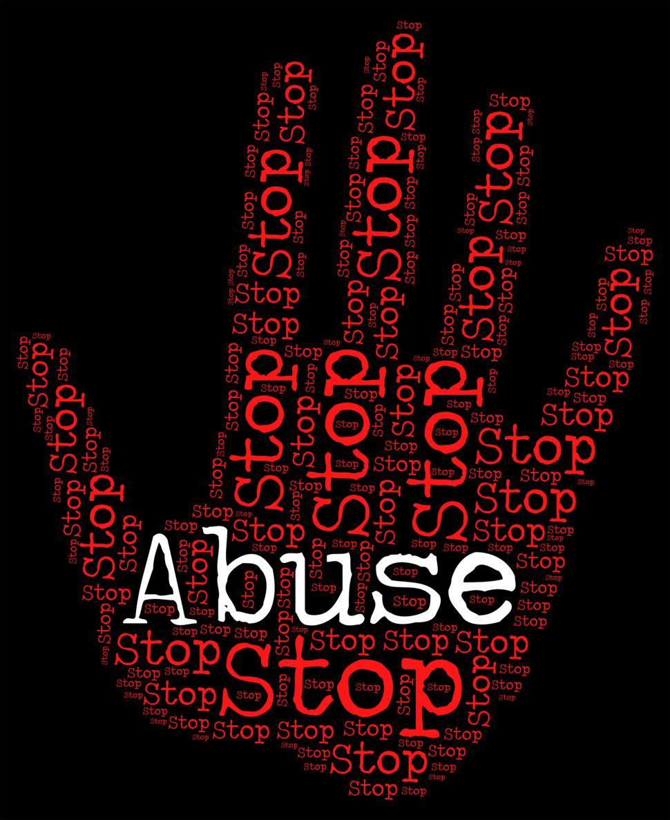 Free Image of Stop Abuse Shows Warning Sign And Abusing 