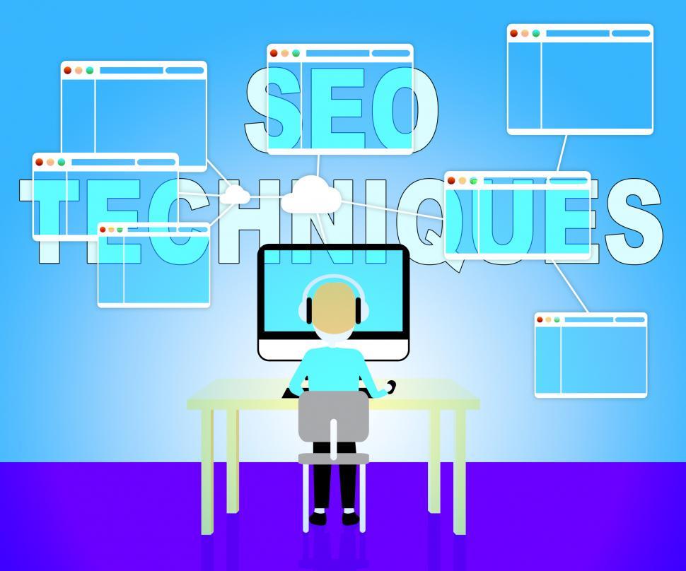 Free Image of Seo Techniques Shows Internet Search Engines Strategy 