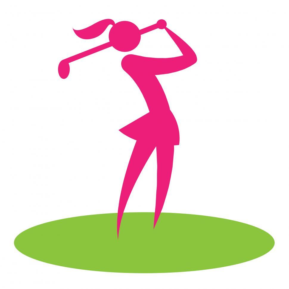 Free Image of Golf Swing Woman Shows Female Player And Hobby 
