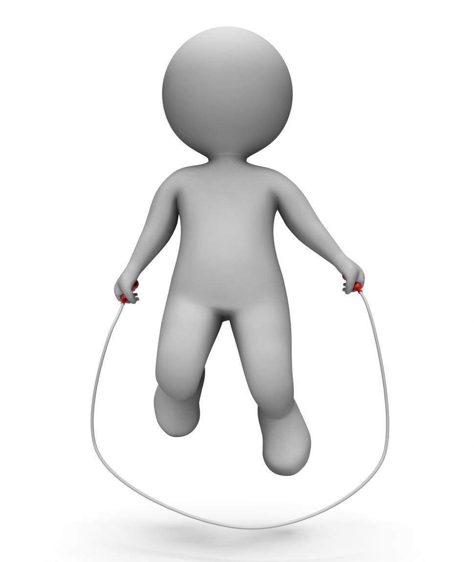 Free Image of Skipping Characters Shows Jumping Rope And Exercise 3d Rendering 