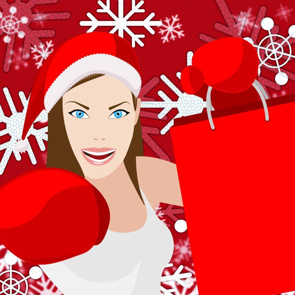 Free Image of Woman Christmas Shopping Represents Retail Sales And Lady 