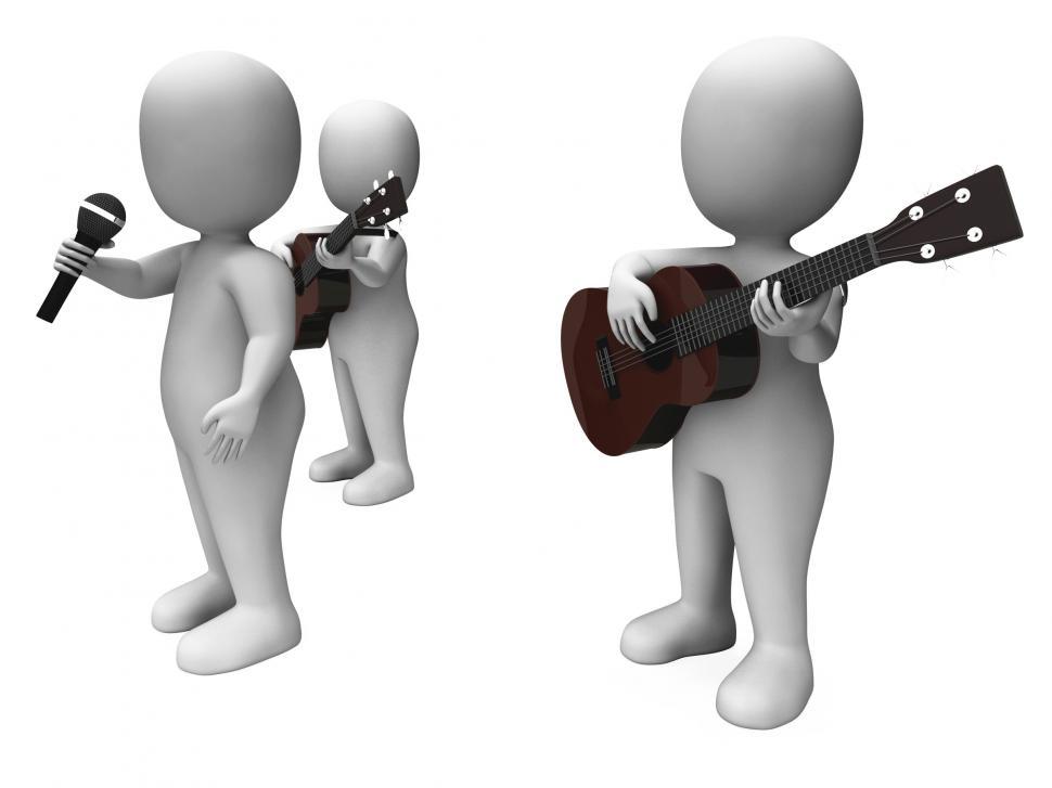 Free Image of Singer And Guitar Players Shows Stage Band Concerts Or Performin 