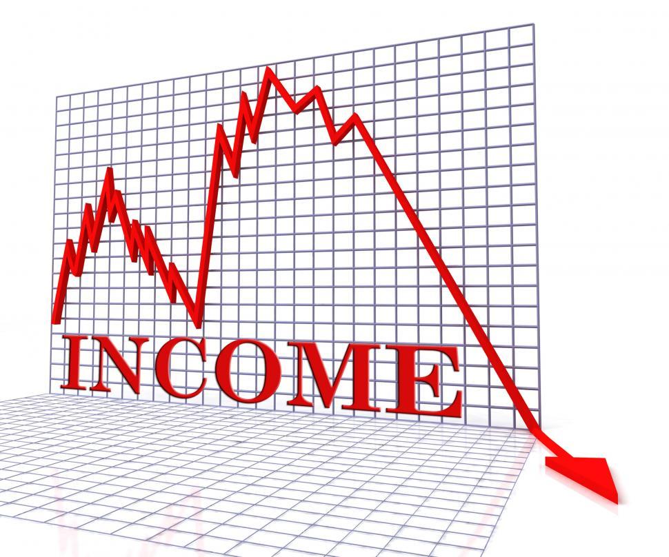 Free Image of Income Graph Negative Shows Earnings Decline 3d Rendering 