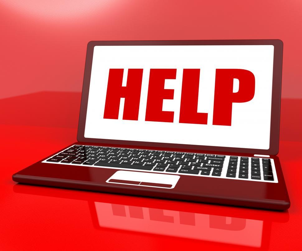 Free Image of Help On Laptop Shows Customer Service Helpdesk Or Support 
