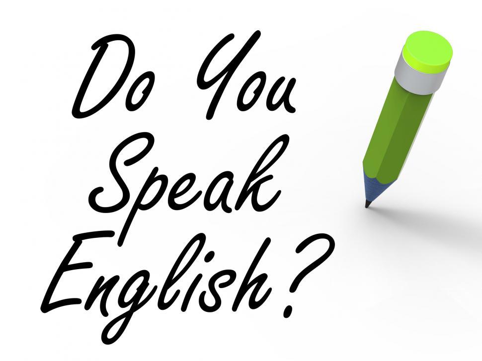 Free Image of Do You Speak English Sign with Pencil Refers to Studying the Lan 