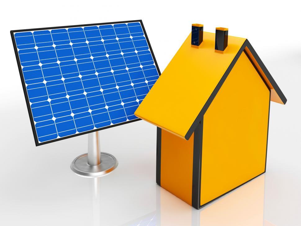 Free Image of Solar Panel By House Showing Renewable Energy 