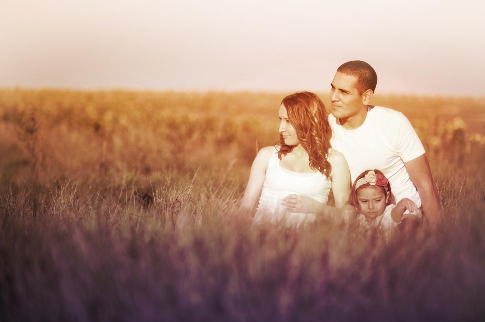 Download Free Stock Photo of Family of Three in the Prairie 