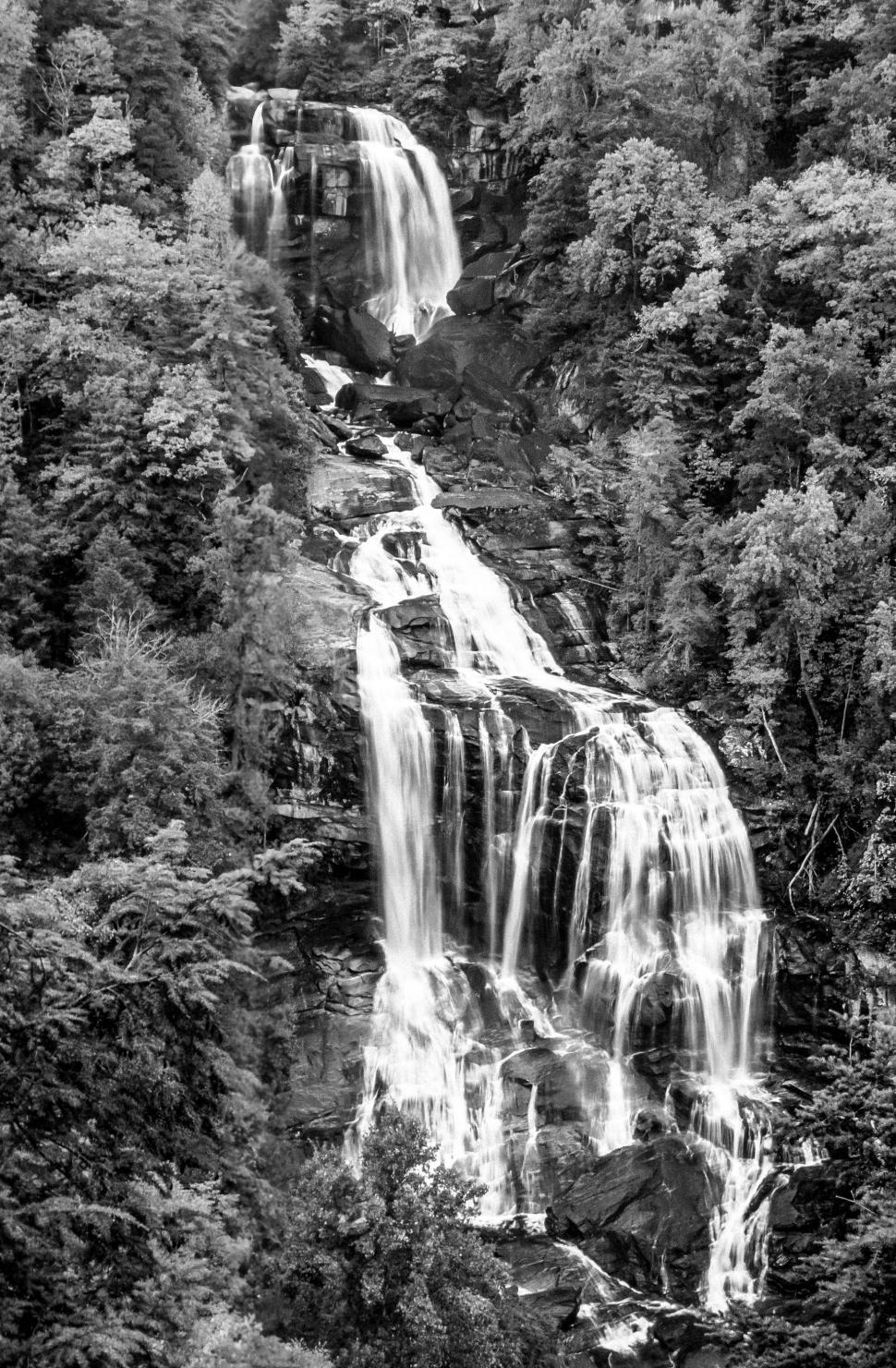 Free Image of Upper Whitewater Falls - Black and White 