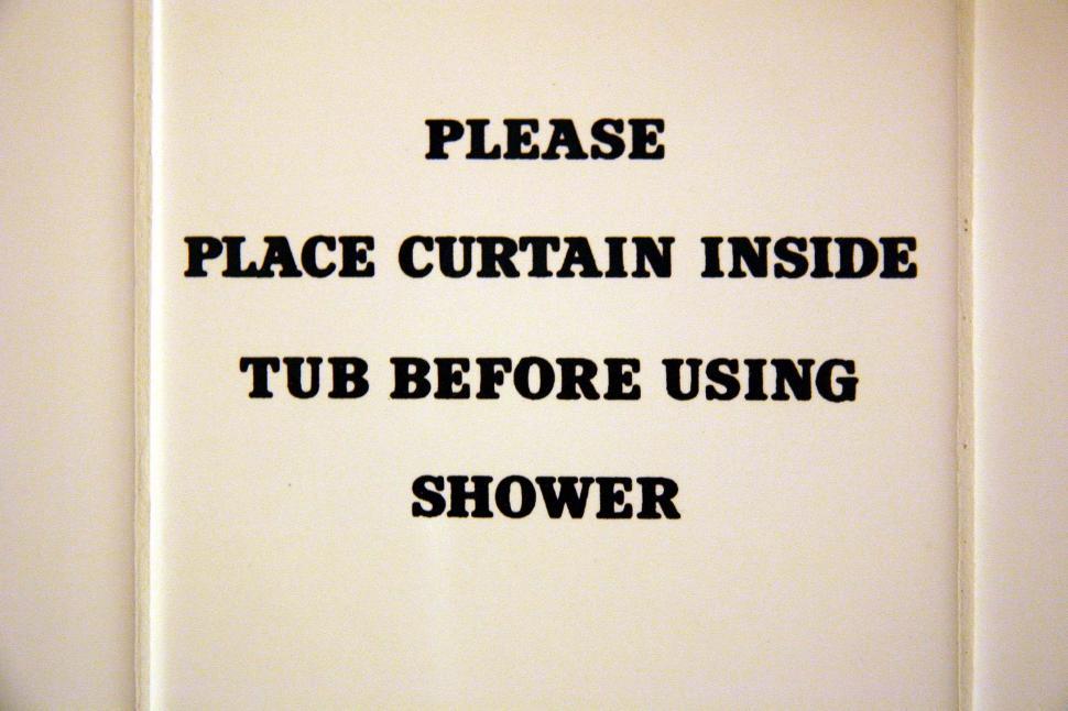 Free Image of Hotel shower sign 