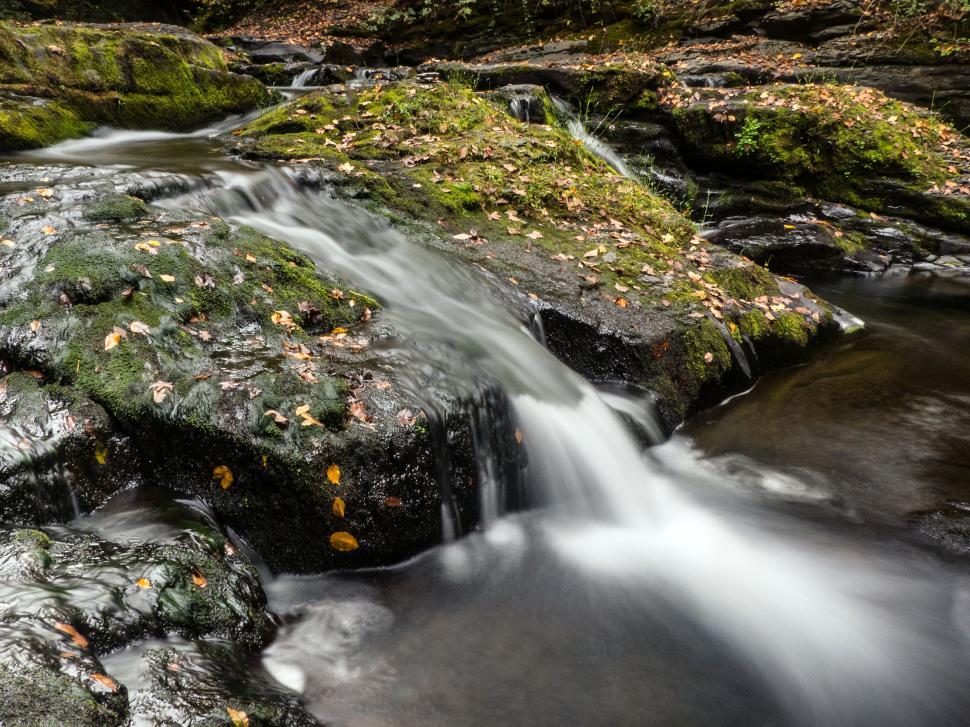 Free Image of Cascade Waters Flow Over Boulders 