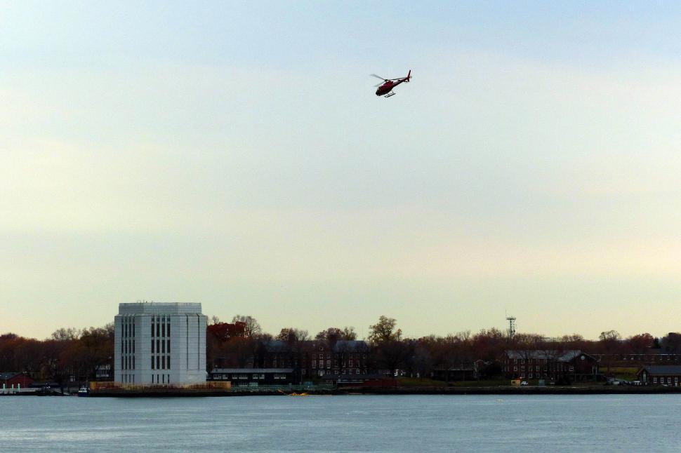 Free Image of Helicopter Over Governors Island 