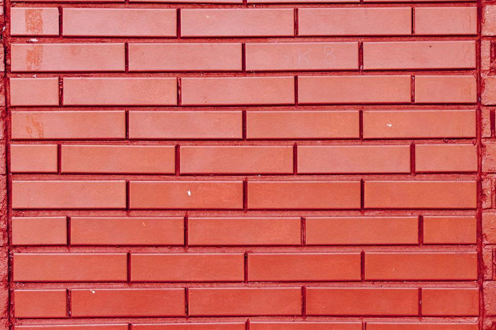 Download Free Stock Photo of Beautiful bright red brick wall  