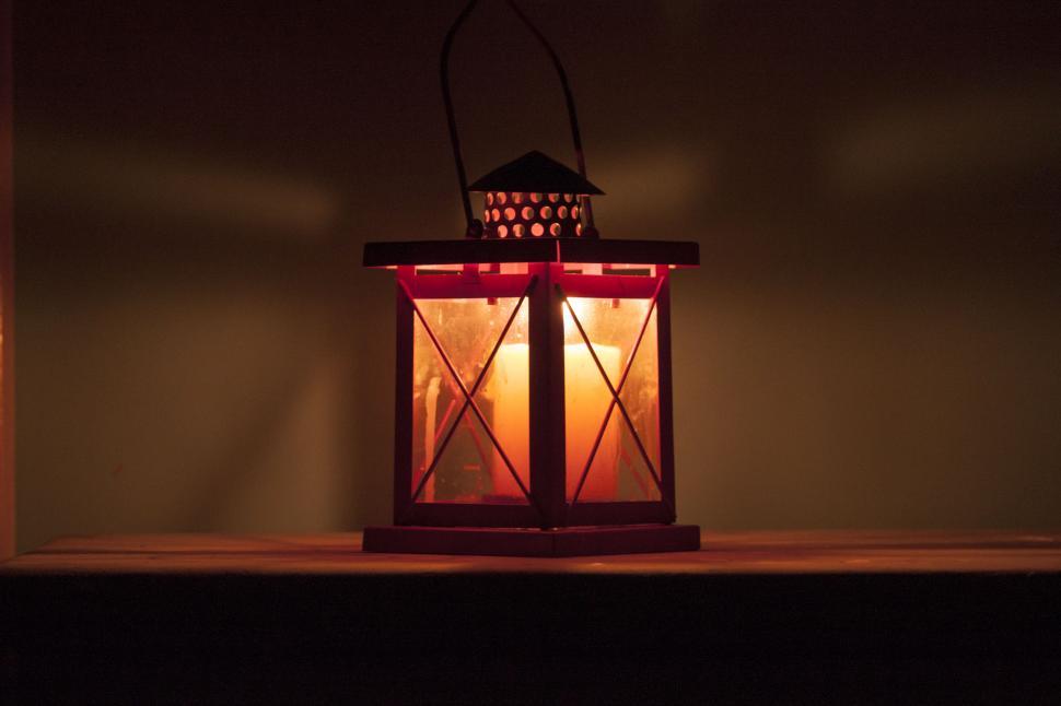 Download Free Stock Photo of Red lantern at night 2 