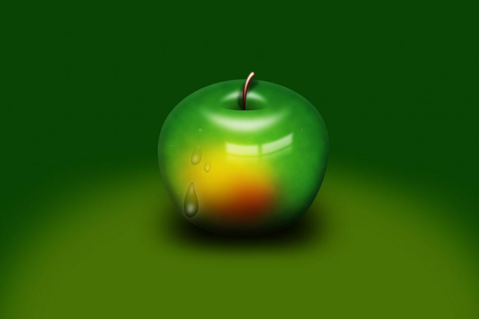 Free Image of Green Apple on Green Floor 
