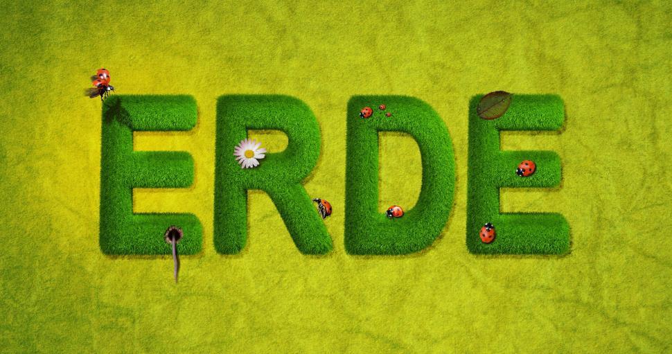 Free Image of Word Erde Formed by Grass 