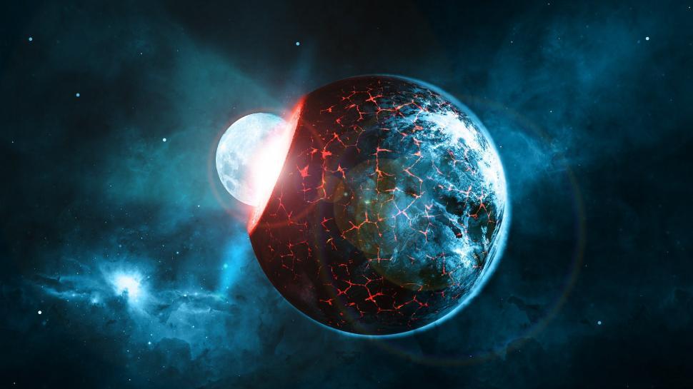 Free Image of Artists Rendering of a Planet in Space 