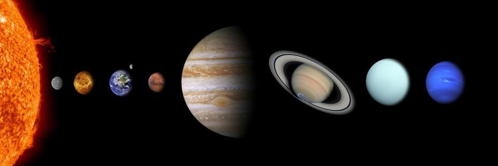 Free Image of The Solar System With Eight Planets 