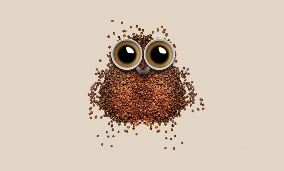 Free Image of Owl Sculpture Crafted From Coffee Beans 