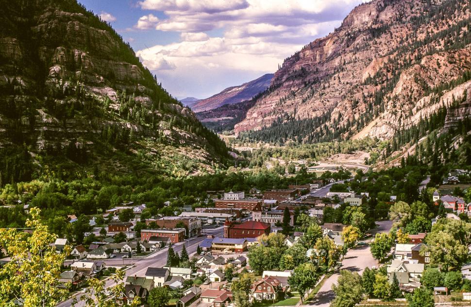 Download Free Stock Photo of Mountain Town of Ouray, Colorado 