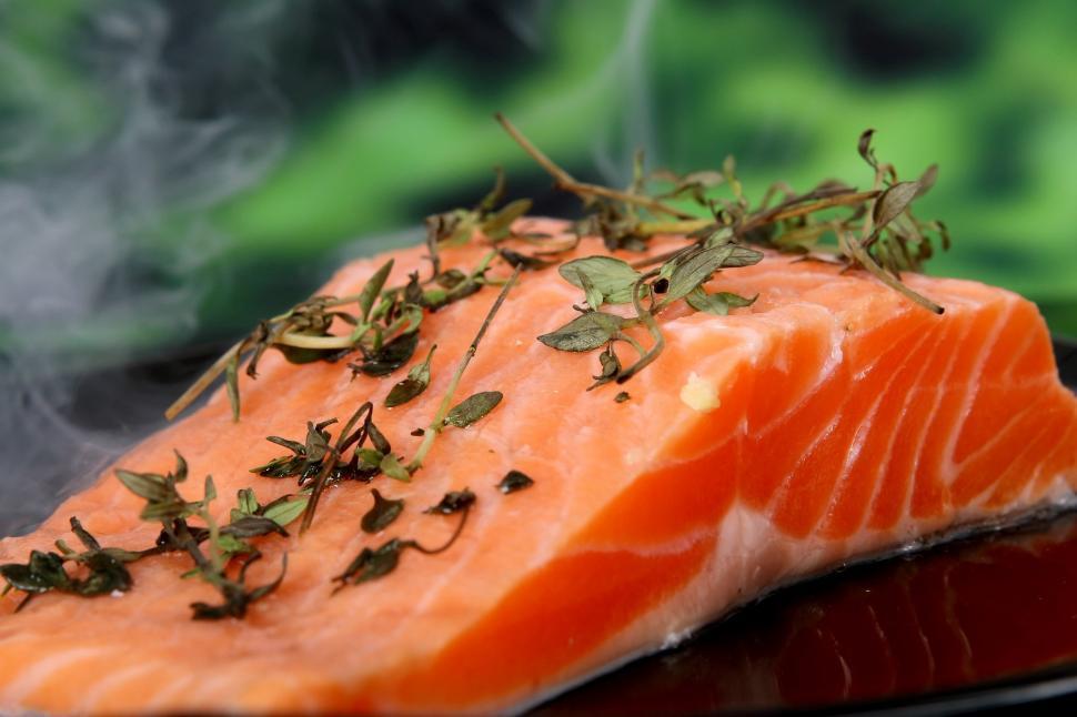 Free Image of Fresh Salmon With Herbs 