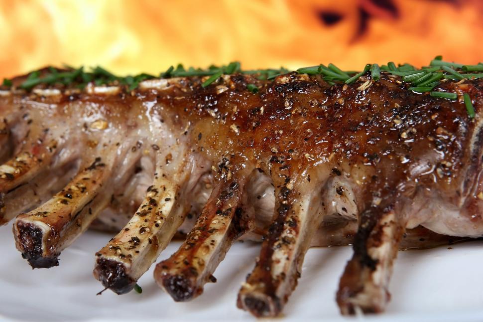 Free Image of Grilled Meat on Plate With Fire Background 