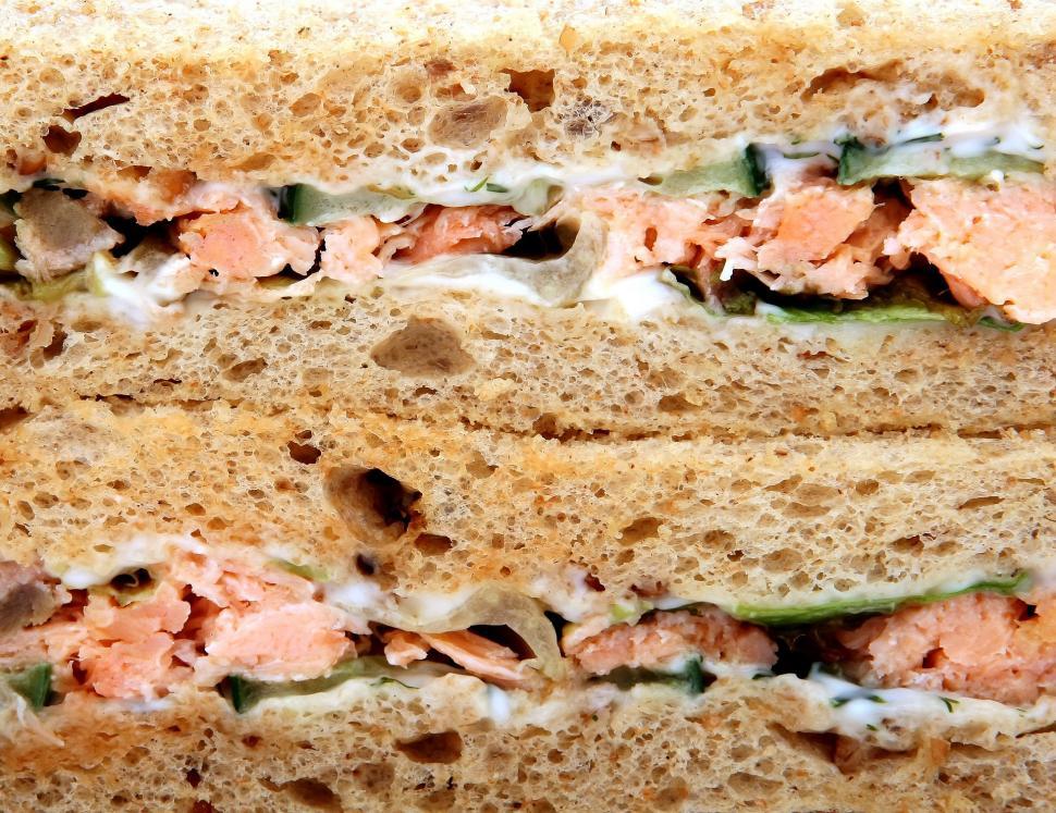 Free Image of Close Up of a Meat and Vegetable Sandwich 