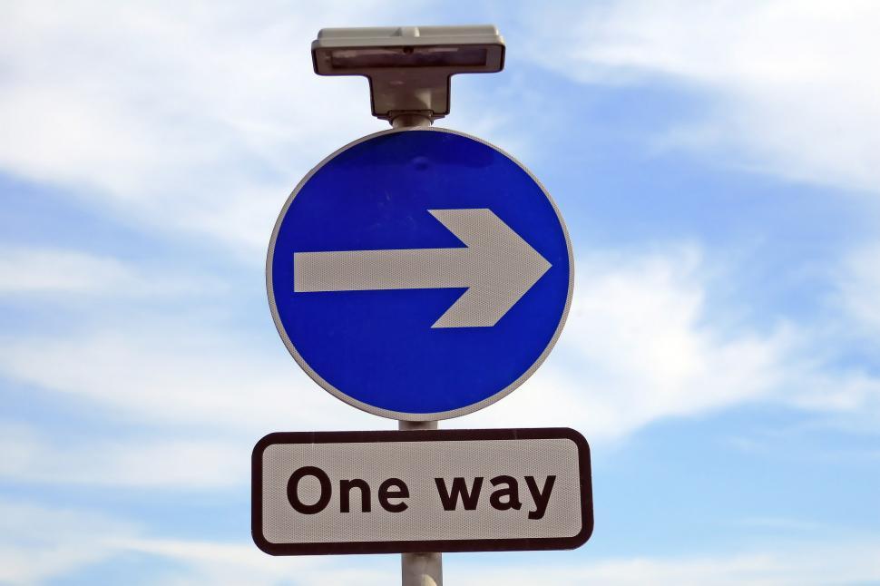 Free Image of One Way Sign With Arrow Pointing Right 