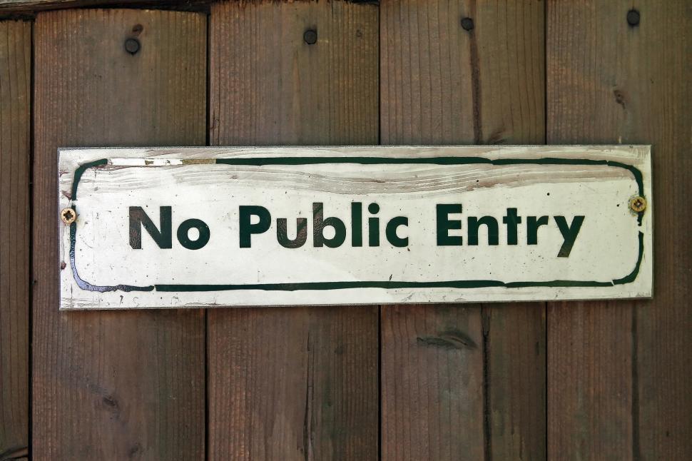 Free Image of No Public Entry Sign on Wooden Fence 