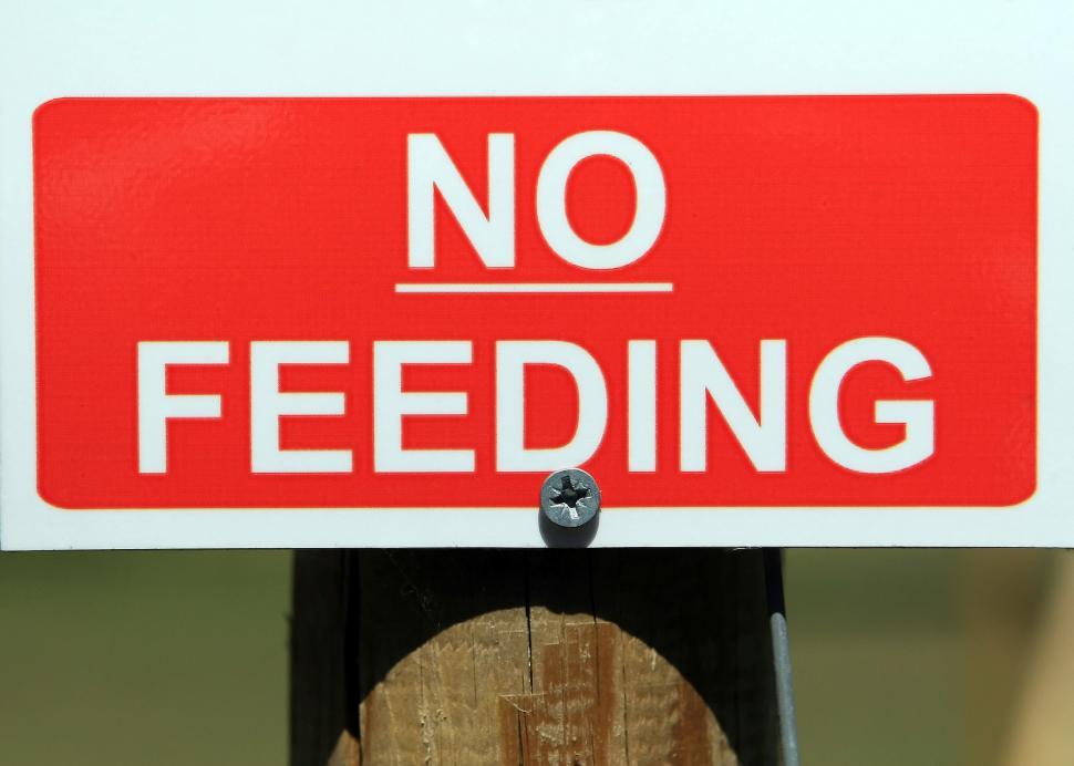 Free Image of No Feeding Sign in Red and White 
