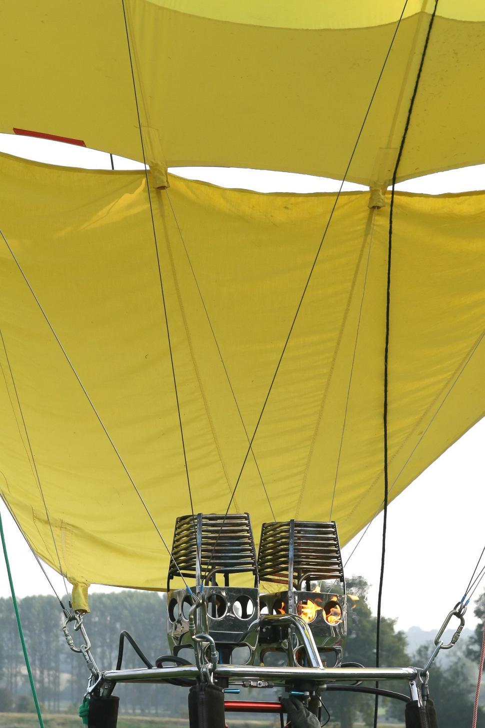 Free Image of Inside of a Yellow Hot Air Balloon 