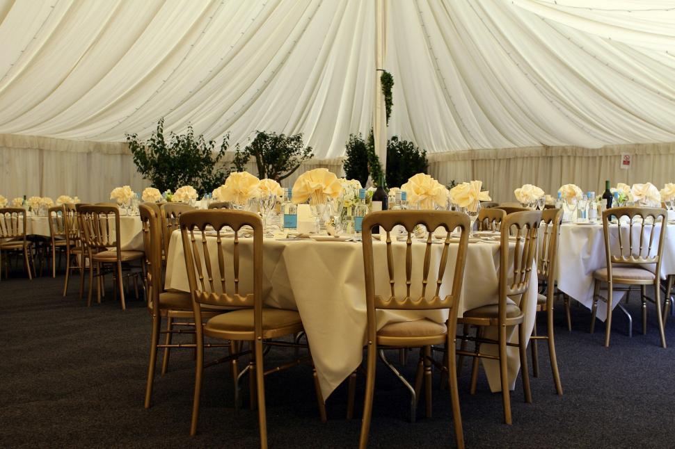 Free Image of Elegant Wedding Setup Under Large Tent 