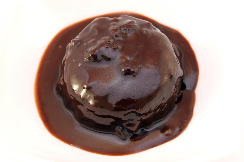 Free Image of White Plate With Chocolate Dessert 