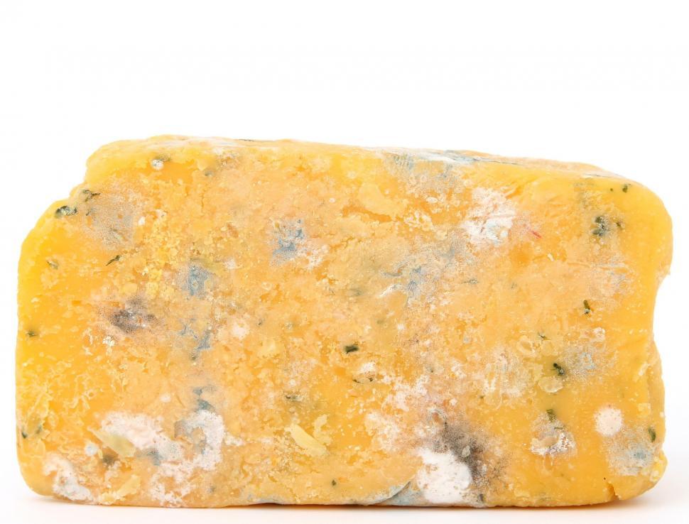 Free Image of Block of Yellow Soap on White Background 