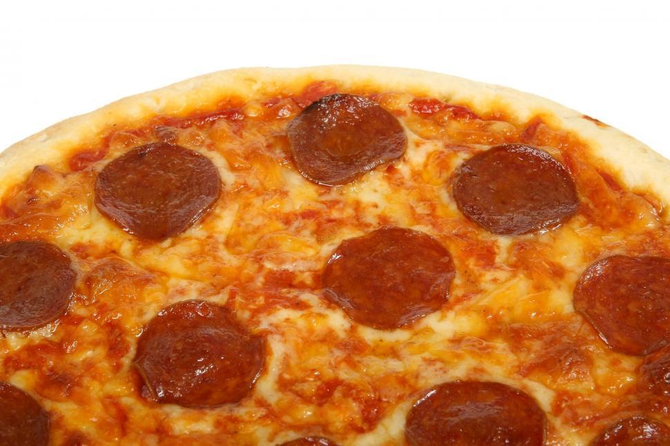 Free Image of Pepperoni Pizza on White Background 