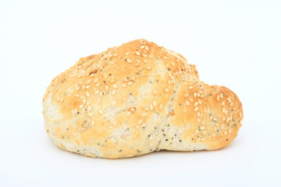 Free Image of Close Up of a Bun on a White Background 