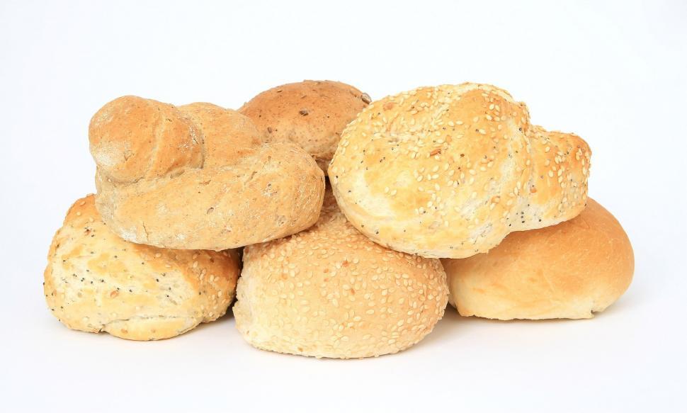 Free Image of Pile of Bread Rolls Stacked 