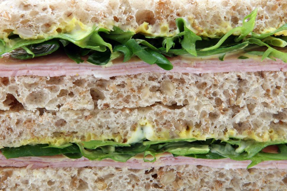 Free Image of Close Up of a Sandwich With Meat and Lettuce 