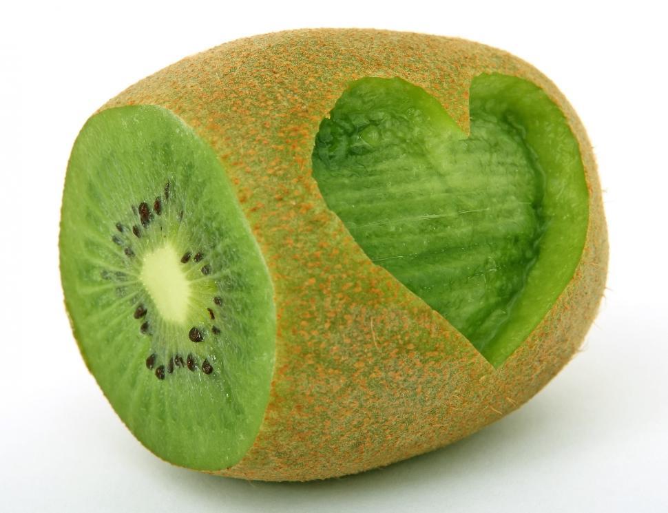 Free Image of Kiwi With Heart Cut Out 