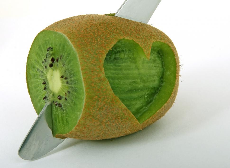 Free Image of Kiwi Cut in Half With Knife 