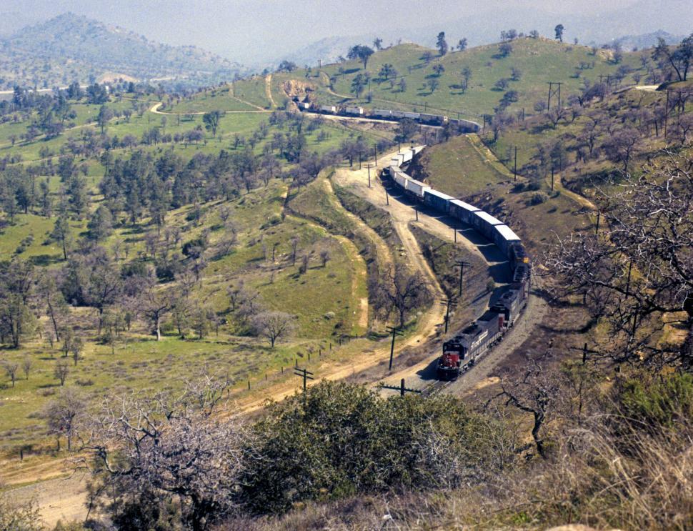 Free Image of Freight Train in Hills 