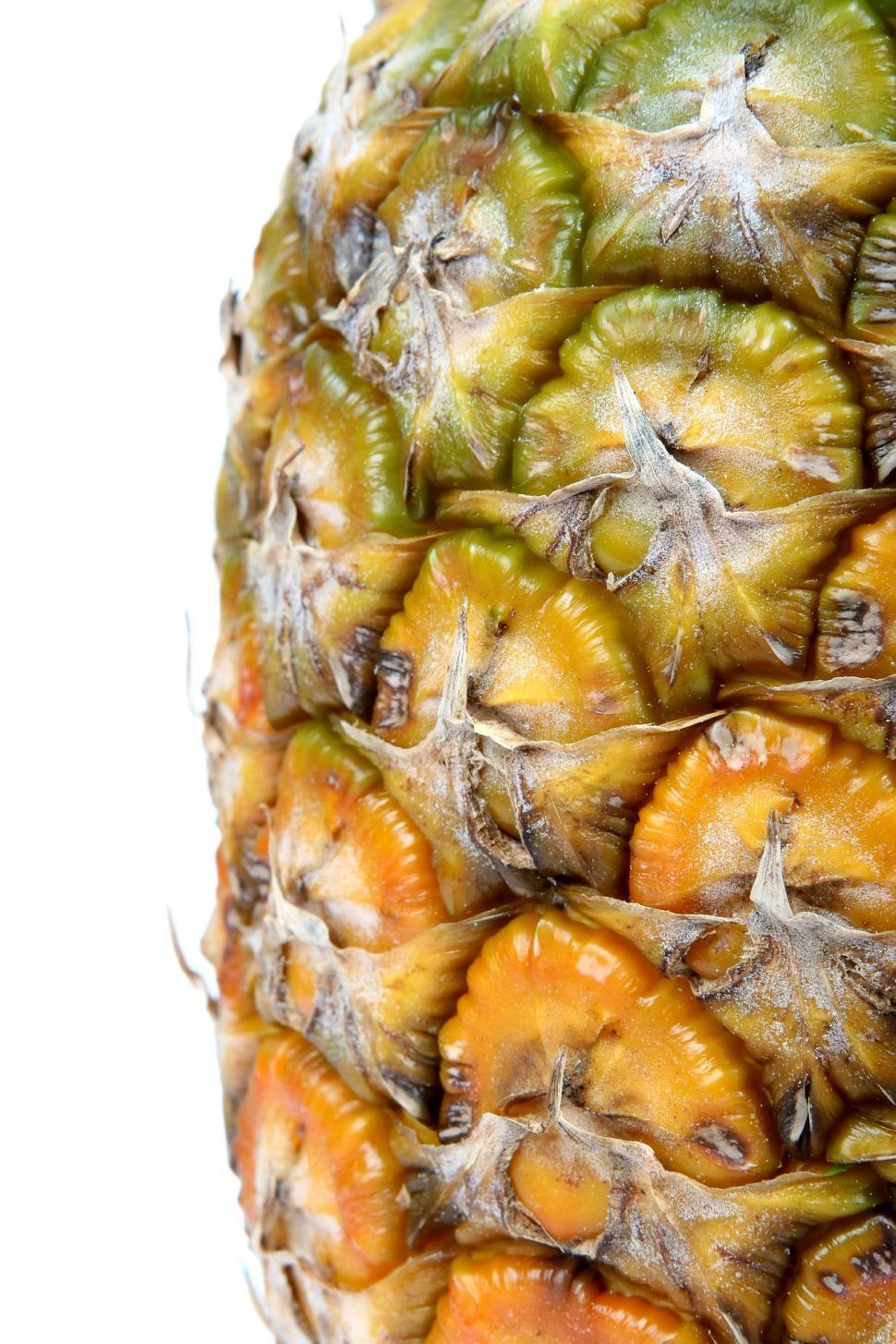 Free Image of Close Up of a Pineapple on a White Background 