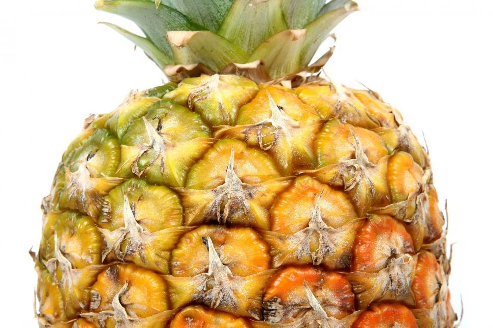 Free Image of Close Up of a Pineapple on White Background 