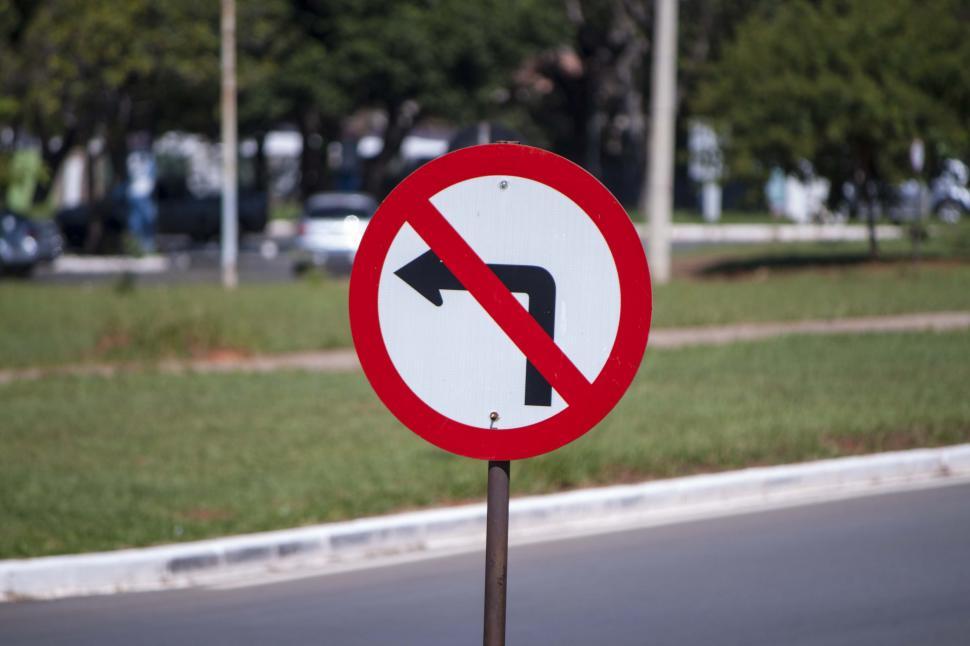 Free Image of No left turn sign 