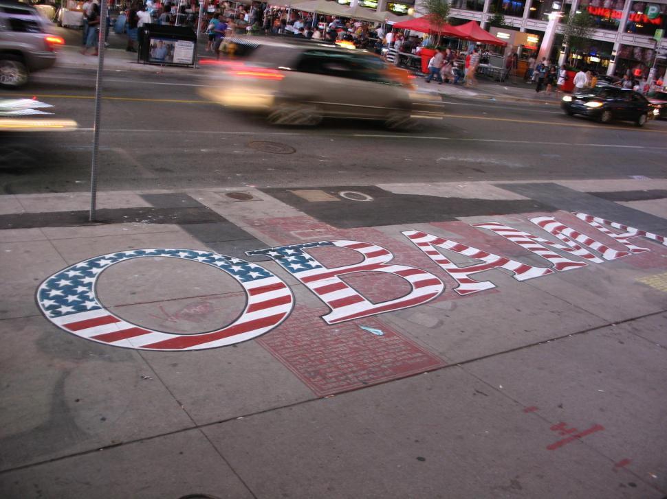 Free Image of Obama Sidewalk 