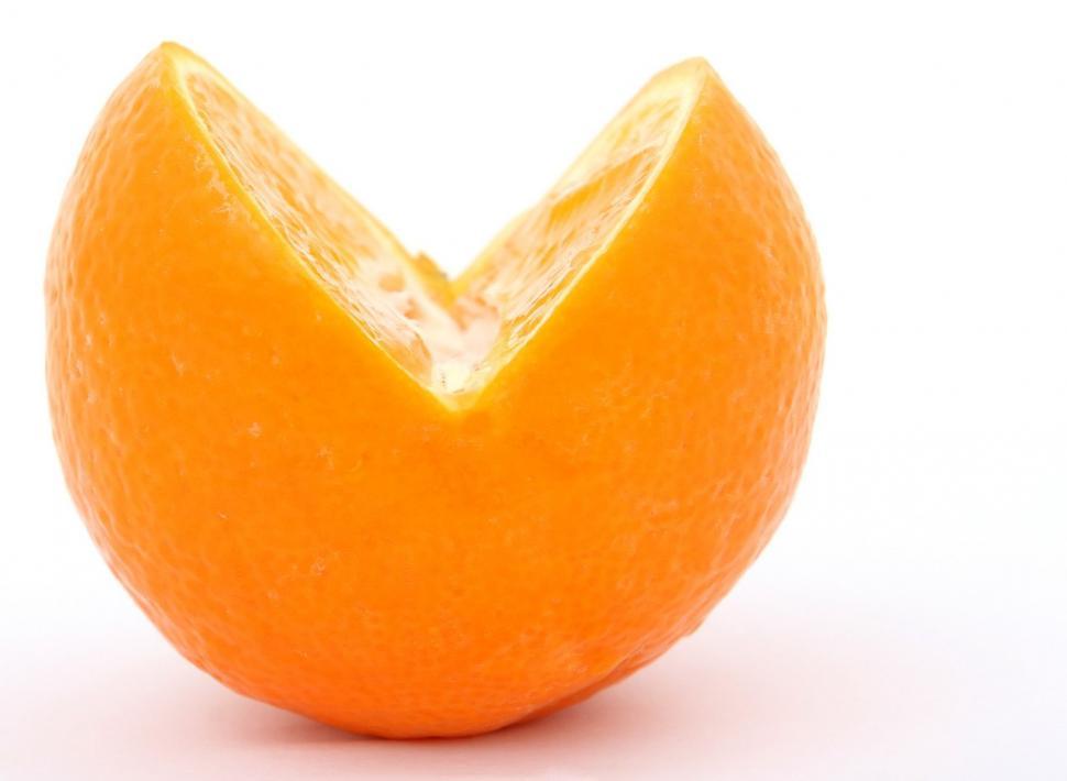 Free Image of Halved Orange on White Background 