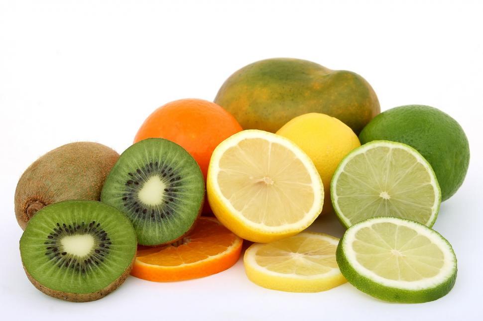 Free Image of Halved Assorted Fruits 