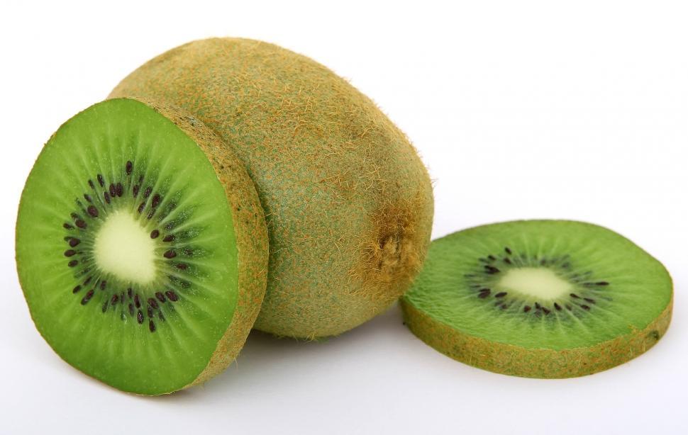 Free Image of Kiwi Fruit Halved on White Background 