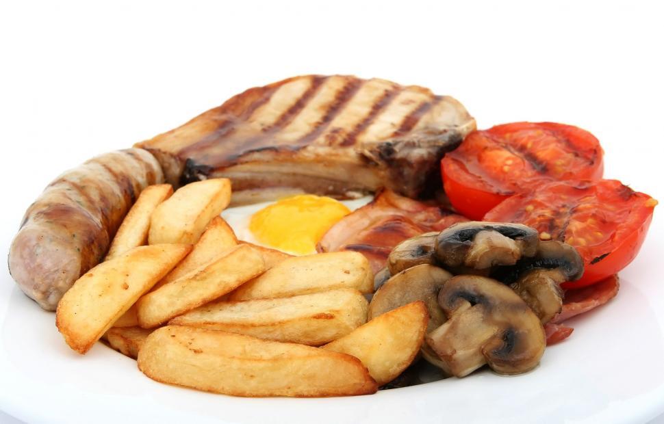 Free Image of White Plate With Meat and French Fries 