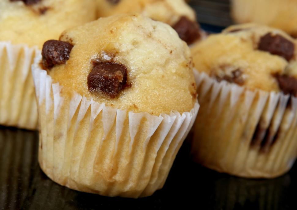Free Image of Close Up of a Muffin With Chocolate Chips 